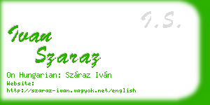 ivan szaraz business card